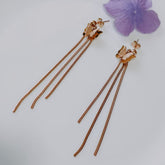 Stainless Steel Gold/Rosegold/Silver Plated Dual Butterfly Chain Earring